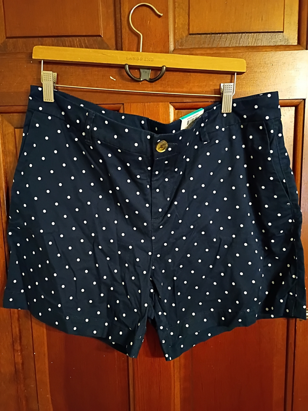 Navy Polka Dot Women's Shorts Size 16